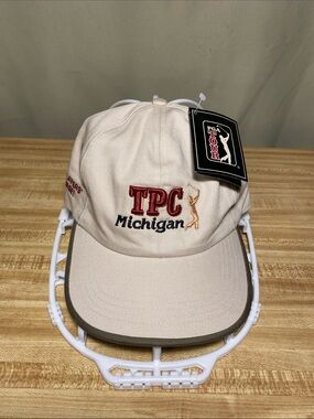 PGA Tour Ahead TPC Michigan The Players Course Golf Hat Bone O/S NWT